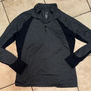 Gray and Black Quarter-Zip Pullover top size Medium